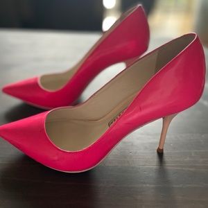 Sophia Webster patent leather pink pumps